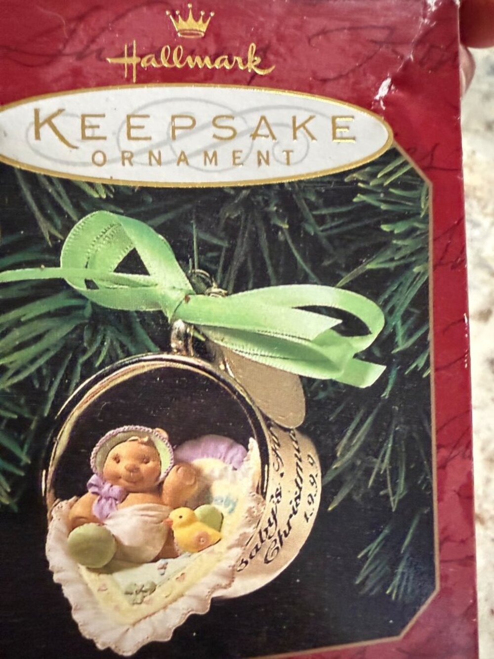 Babys First Christmas Hallmark Keepsake Ornament 1999  By Patricia Andrews Box